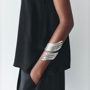 Zara Silver Zinc Metal Trinny Tiffany Style Zinc‎ Steel Bracelet Cuff Fairy